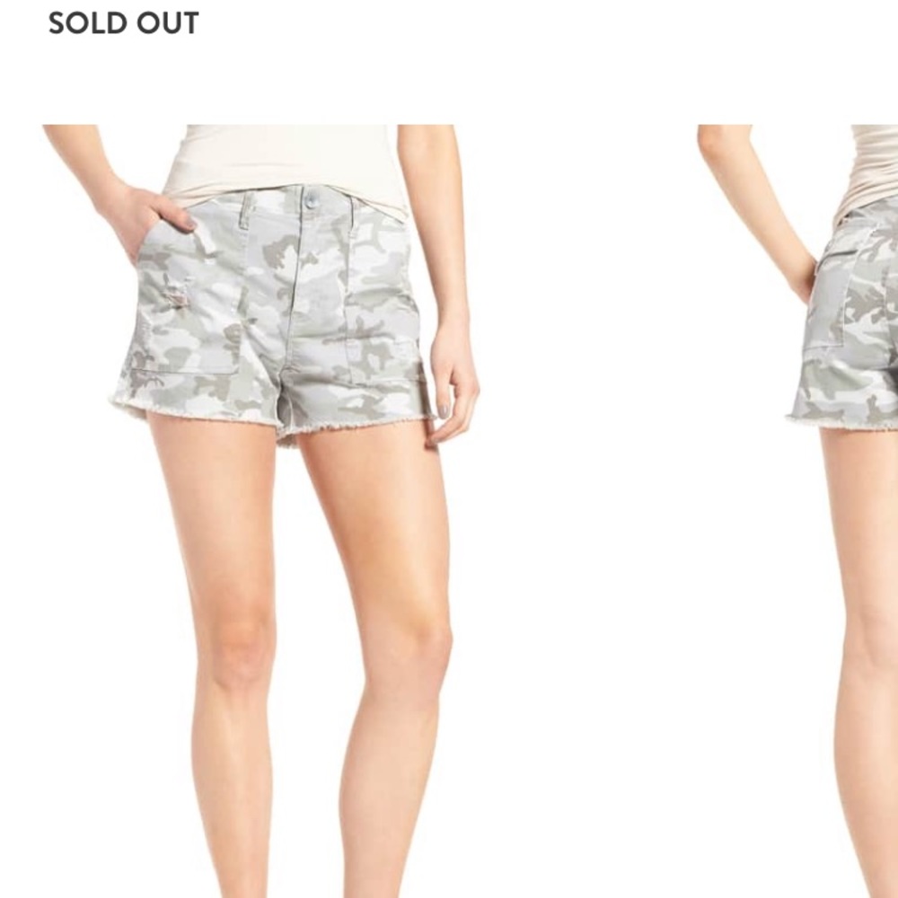 Treasure & Bond Camo High Waist Boyfriend Shorts